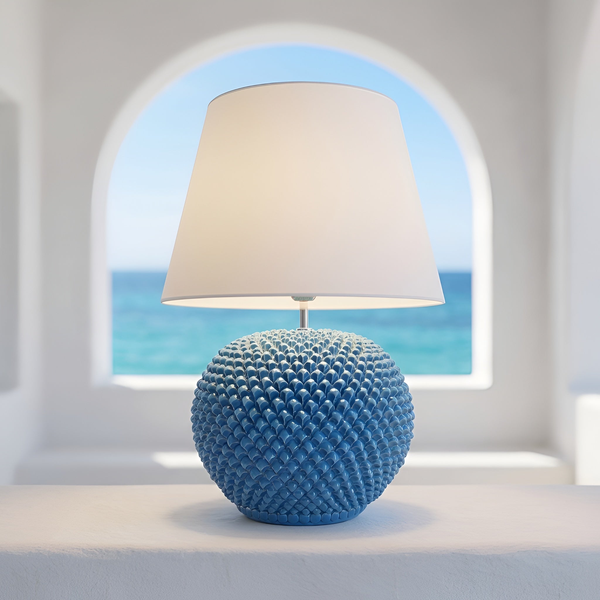 Italian Ceramic Lamp, Turquoise – Caltagirone Ceramic – Italian ceramic lamp tradition