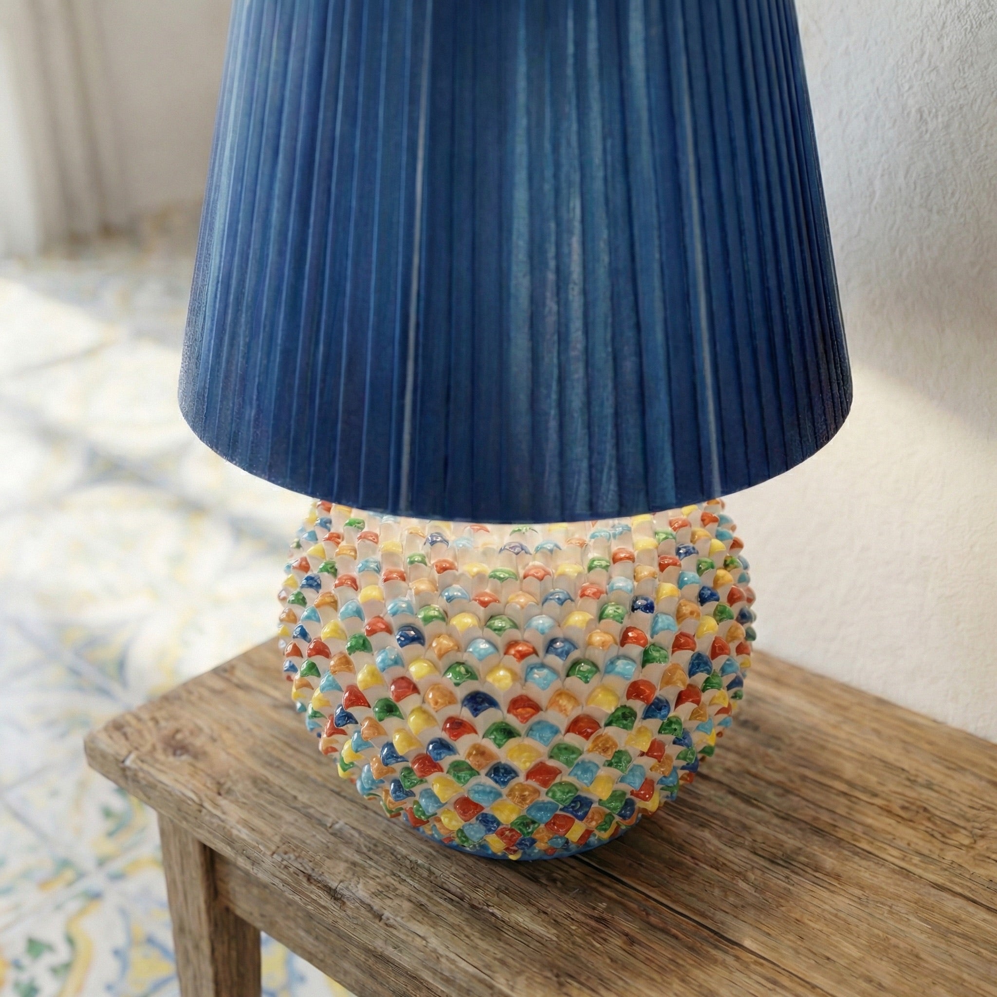 Italian Ceramic Lamp H 60 cm / 23.6" – Caltagirone Ceramic – Italian ceramic lamp tradition