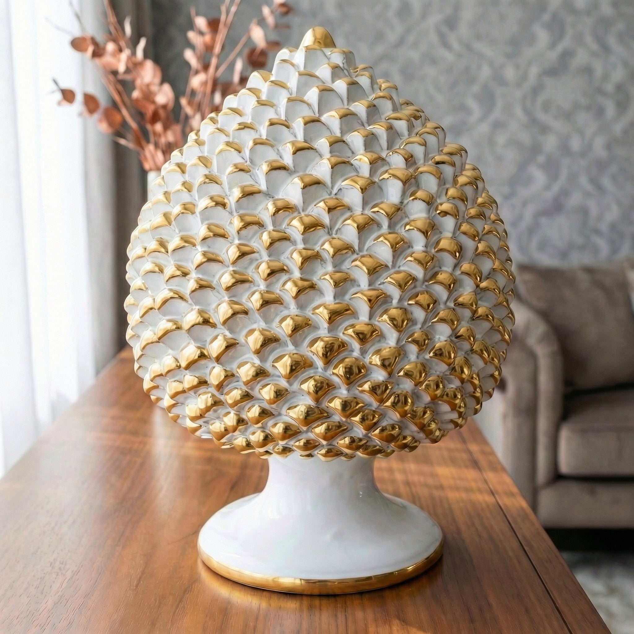 Sicilian Pine Cone H 30 cm / 11.8" – Italian pine cone ceramic from Caltagirone, Sicily