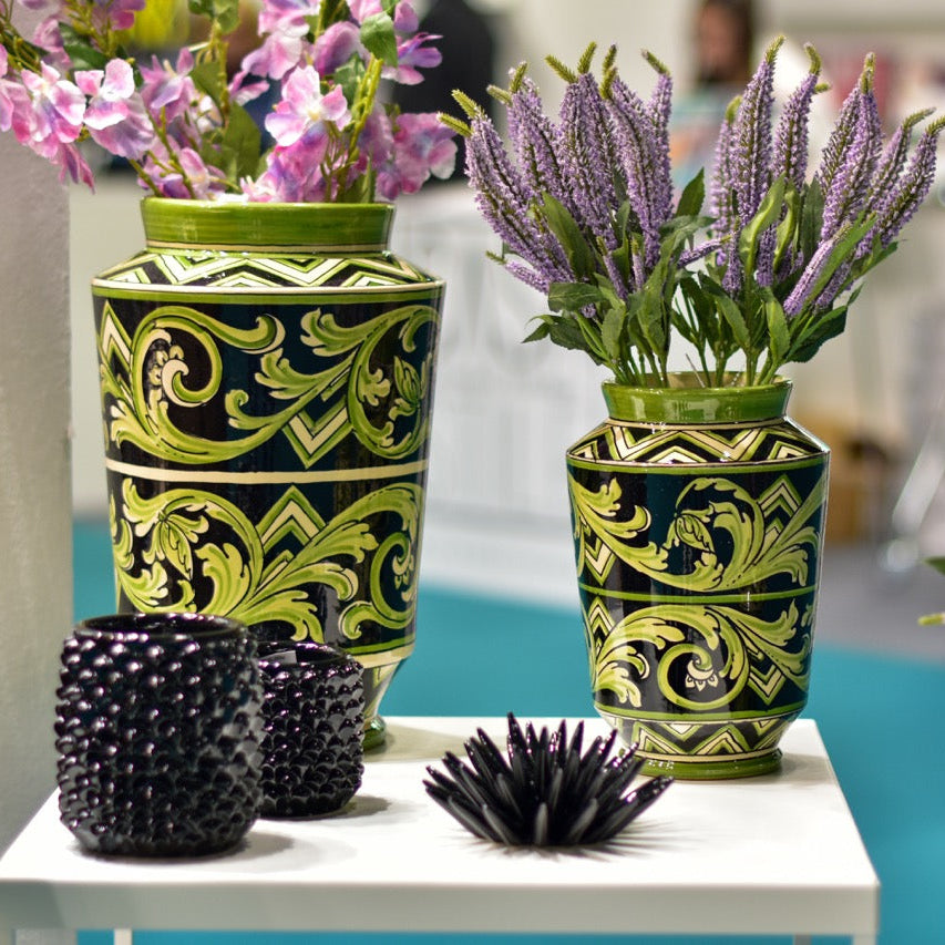 Italian Ceramic Vase, Linea Parigi – Sicilian majolica handcrafted in Caltagirone