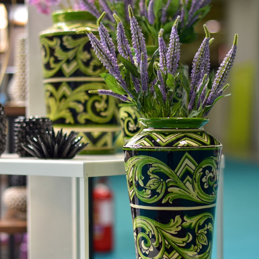 Italian Ceramic Vase, Linea Parigi – Sicilian majolica handcrafted in Caltagirone