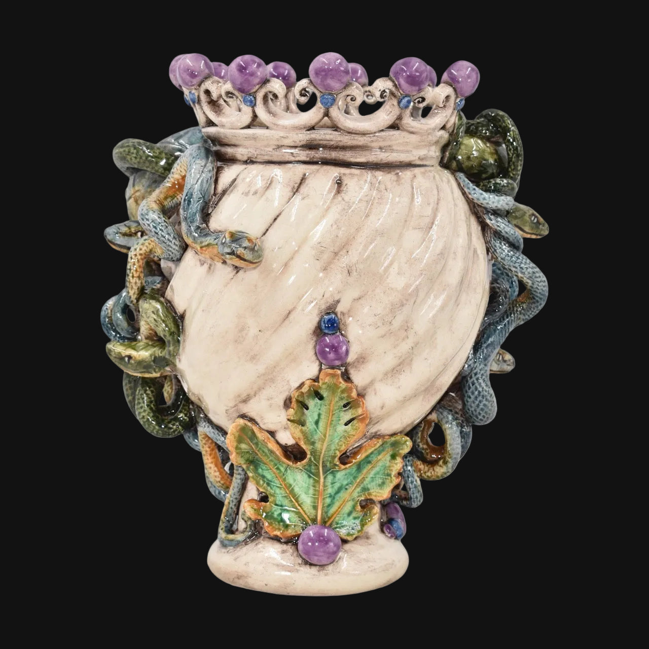 Medusa Head Vase H 20 cm / 7.9" – Testa di Moro from Caltagirone, Sicily