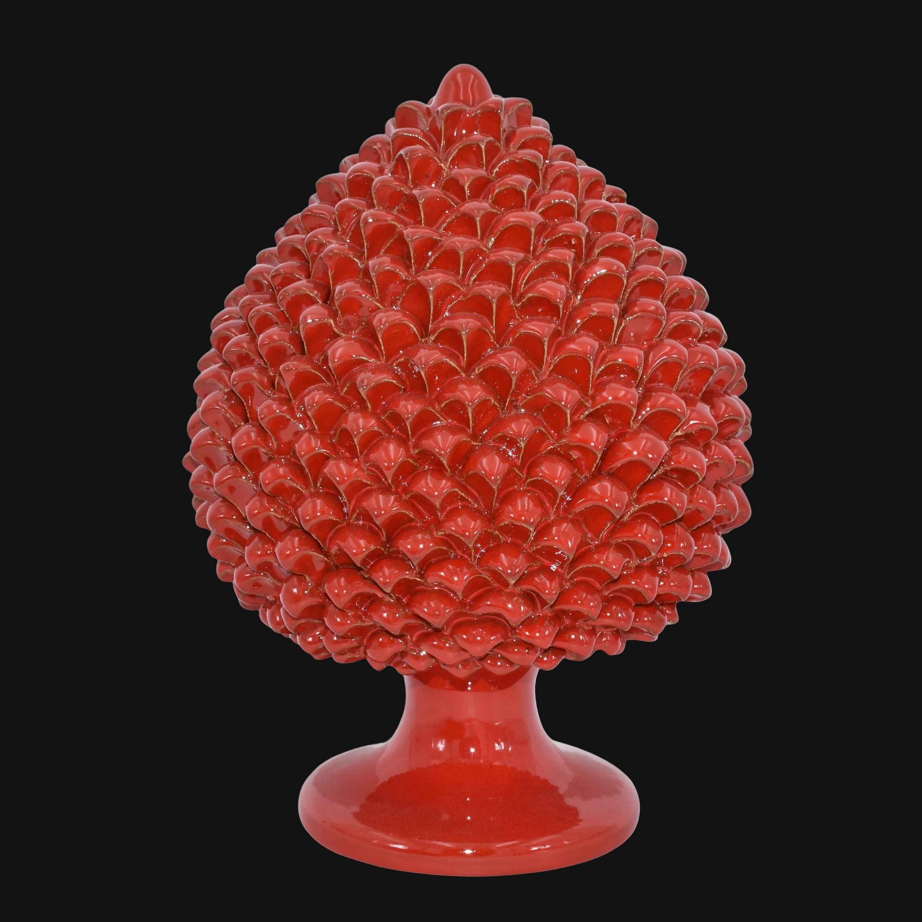Sicilian Pine Cone H 15/40 cm / 6-16", Fire Red – Sicilian tradition from Caltagirone