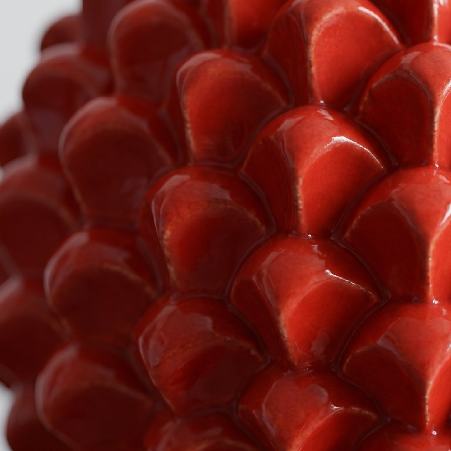 Sicilian Pine Cone Candle Holder H 18 cm / 7.1", Fire Red – Sicilian tradition from Caltagirone