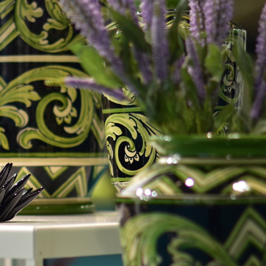 Italian Ceramic Vase, Linea Parigi – Sicilian majolica handcrafted in Caltagirone