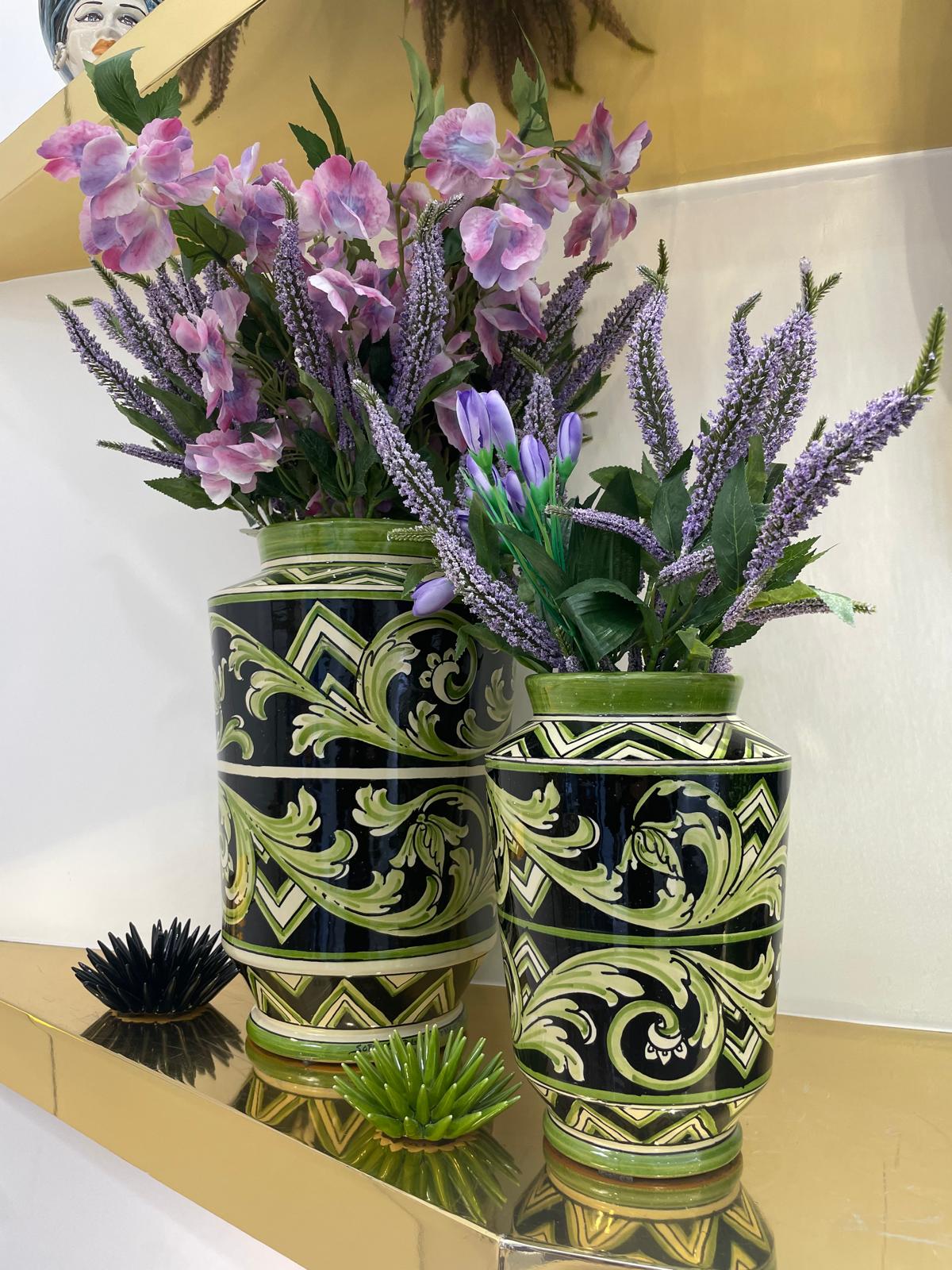 Italian Ceramic Vase, Linea Parigi – Sicilian majolica handcrafted in Caltagirone