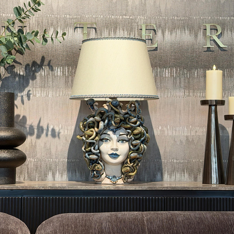 Medusa Head Vase H 65 cm / 25.6", Woman – Testa di Moro from Caltagirone, Sicily