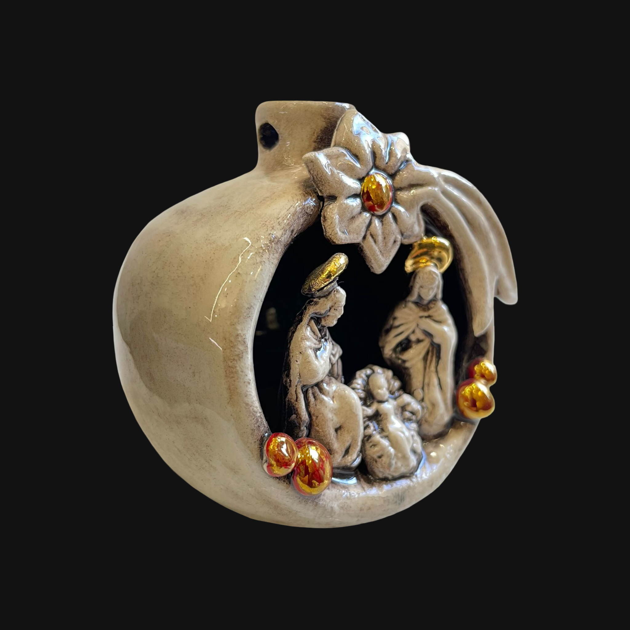 Natività mini pallina h 10 Madreperla Oro e Lustri - Ceramiche di Caltagirone Sofia