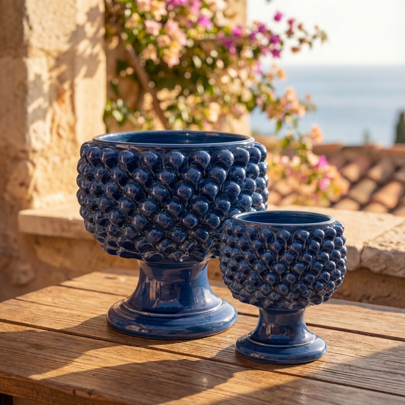 Half Pine Cone Vase – Italian ceramic from Caltagirone, Sicily