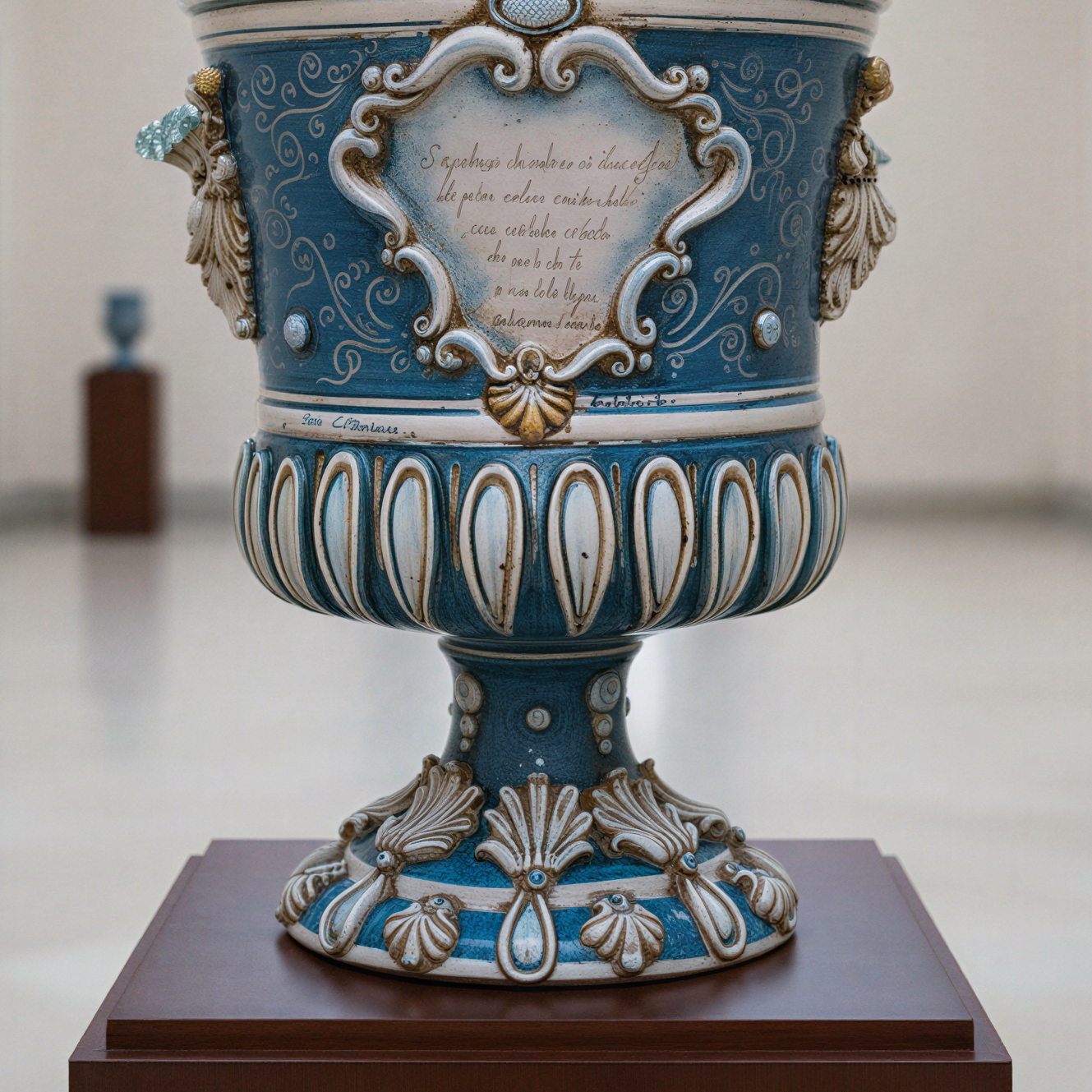Large Italian Floor Vase, Mono Blue, Limited Edition – Caltagirone Ceramic – Sicilian artisan tradition