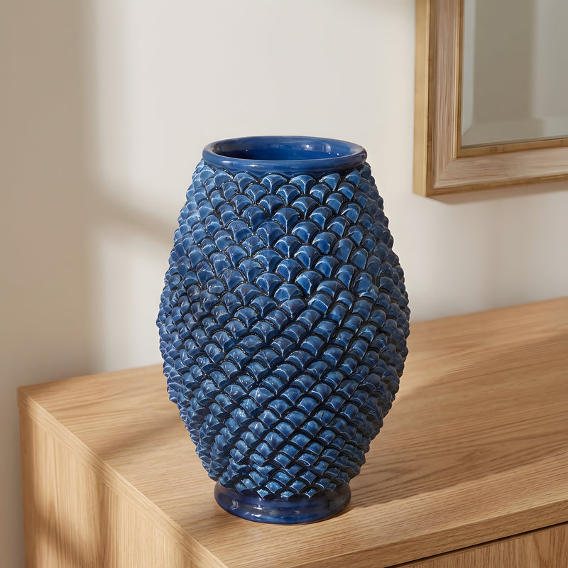 Sicilian Pine Cone Vase H 25 cm / 9.8" – Sicilian majolica handcrafted in Caltagirone