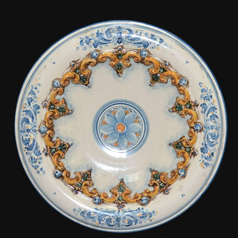 Sicilian Decorative Wall Plate Ø 30/40 cm / Ø 12-16", Plastico Sofia, Tricolore – Italian ceramic from Caltagirone, Sicily